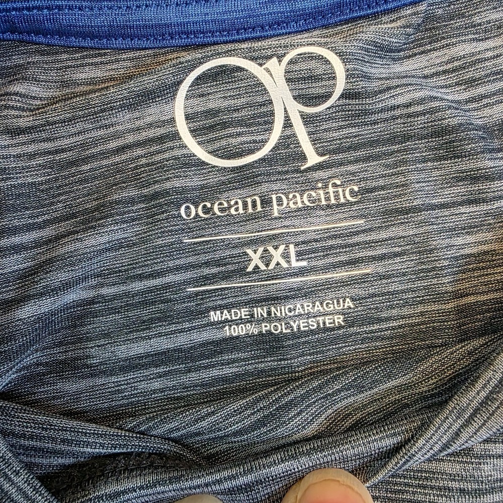 Ocean Pacific OP Performance Long Sleeve Athletic Shirt - Mens XXL - Gray - Picture 3 of 11